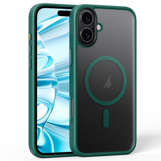 For iPhone 16 Frosted MagSafe Magnetic Phone Case(Dark Green) - iPhone 16 Cases by PMC Jewellery | Online Shopping South Africa | PMC Jewellery | Buy Now Pay Later Mobicred