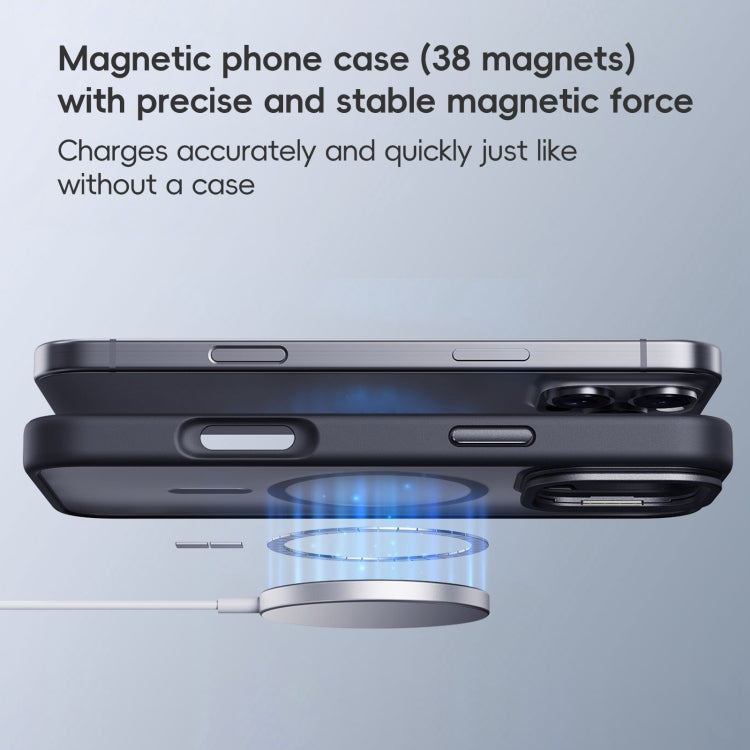 For iPhone 16 Frosted Lens Holder MagSafe Magnetic Phone Case(Puprle) - iPhone 16 Cases by PMC Jewellery | Online Shopping South Africa | PMC Jewellery | Buy Now Pay Later Mobicred