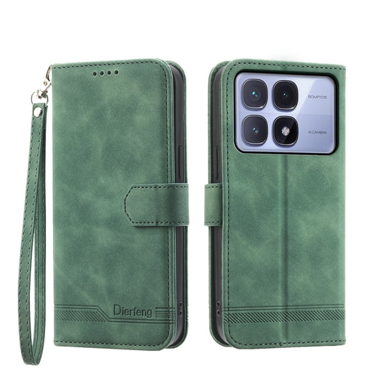 For Redmi K70 Ultra Dierfeng Dream Line TPU + PU Leather Phone Case(Green) - Xiaomi Cases by PMC Jewellery | Online Shopping South Africa | PMC Jewellery | Buy Now Pay Later Mobicred