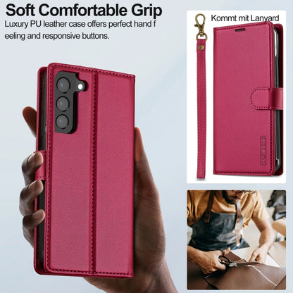 For Samsung Galaxy S22+ 5G LC.IMEEKE L2 Series Detachable Magsafe PU Phone Case with Lanyard(Red) - Galaxy S22+ 5G Cases by LC.IMEEKE | Online Shopping South Africa | PMC Jewellery | Buy Now Pay Later Mobicred