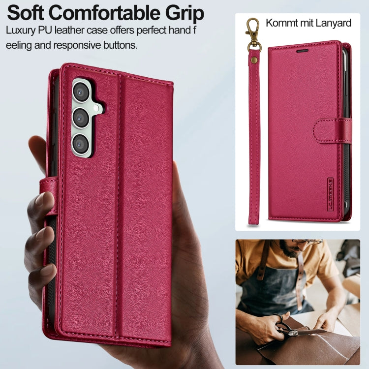 For Samsung Galaxy S23 FE 5G LC.IMEEKE L2 Series Detachable Magsafe PU Phone Case with Lanyard(Red) - free shipping - PMC Jewellery - Order now!