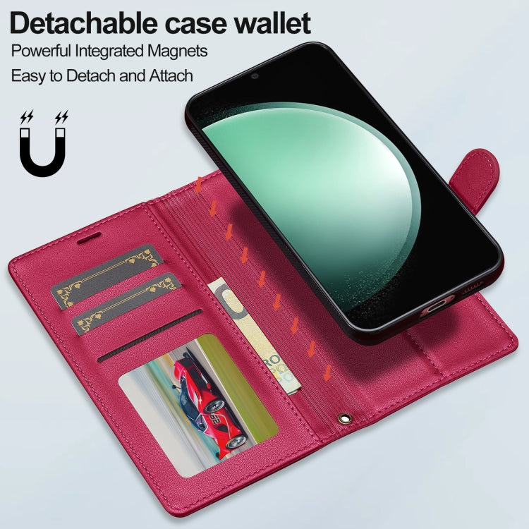 For Samsung Galaxy S23 FE 5G LC.IMEEKE L2 Series Detachable Magsafe PU Phone Case with Lanyard(Red) - free shipping - PMC Jewellery - Order now!