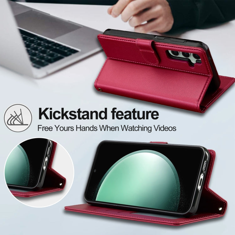 For Samsung Galaxy S23 FE 5G LC.IMEEKE L2 Series Detachable Magsafe PU Phone Case with Lanyard(Red) - free shipping - PMC Jewellery - Order now!