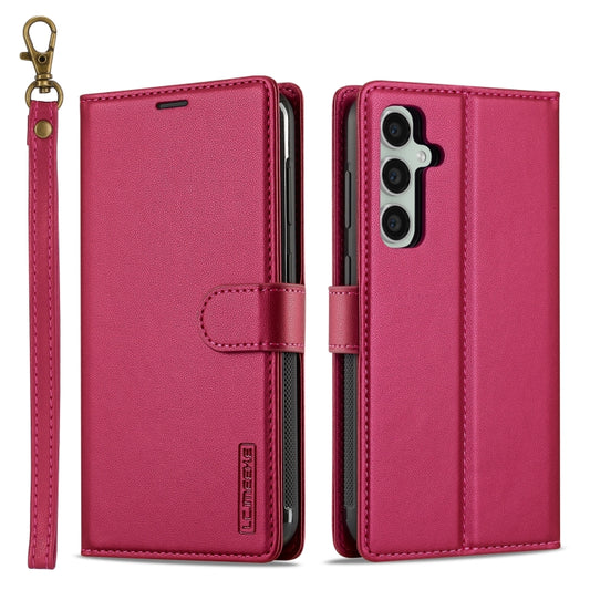 For Samsung Galaxy S24 5G LC.IMEEKE L2 Series Detachable Magsafe PU Phone Case with Lanyard(Red) - Galaxy S24 5G Cases by LC.IMEEKE | Online Shopping South Africa | PMC Jewellery | Buy Now Pay Later Mobicred