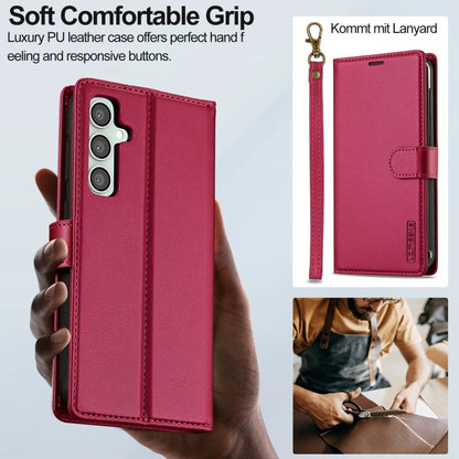 For Samsung Galaxy S24+ 5G LC.IMEEKE L2 Series Detachable Magsafe PU Phone Case with Lanyard(Red) - Galaxy S24+ 5G Cases by LC.IMEEKE | Online Shopping South Africa | PMC Jewellery | Buy Now Pay Later Mobicred