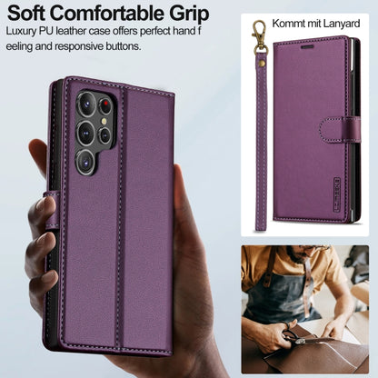 For Samsung Galaxy S24 Ultra 5G LC.IMEEKE L2 Series Detachable Magsafe PU Phone Case with Lanyard(Purple) - Galaxy S24 Ultra 5G Cases by LC.IMEEKE | Online Shopping South Africa | PMC Jewellery | Buy Now Pay Later Mobicred