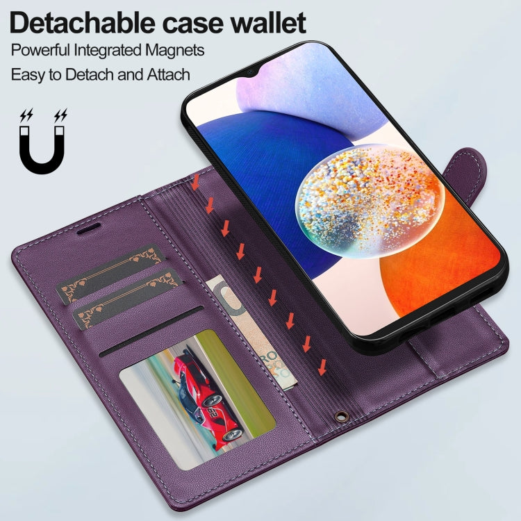 For Samsung Galaxy S20 FE 5G LC.IMEEKE L2 Series Detachable Magsafe PU Phone Case with Lanyard(Purple) - Galaxy Phone Cases by LC.IMEEKE | Online Shopping South Africa | PMC Jewellery | Buy Now Pay Later Mobicred