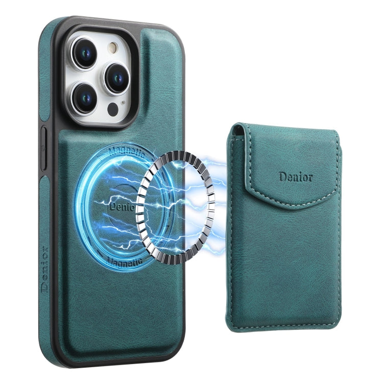 For iPhone 16 Pro Max Denior D19 Skin Feel MagSafe Detachable Card Slot Phone Case(Blue) - iPhone 16 Pro Max Cases by Denior | Online Shopping South Africa | PMC Jewellery | Buy Now Pay Later Mobicred