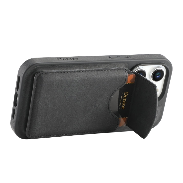 For iPhone 16 Pro Denior D19 Skin Feel MagSafe Detachable Card Slot Phone Case(Black) - iPhone 16 Pro Cases by Denior | Online Shopping South Africa | PMC Jewellery | Buy Now Pay Later Mobicred