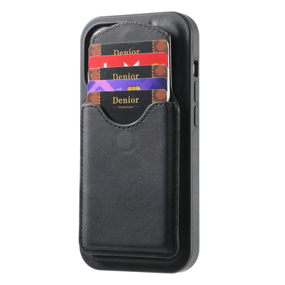 For iPhone 16 Denior D19 Skin Feel MagSafe Detachable Card Slot Phone Case(Black) - iPhone 16 Cases by Denior | Online Shopping South Africa | PMC Jewellery | Buy Now Pay Later Mobicred