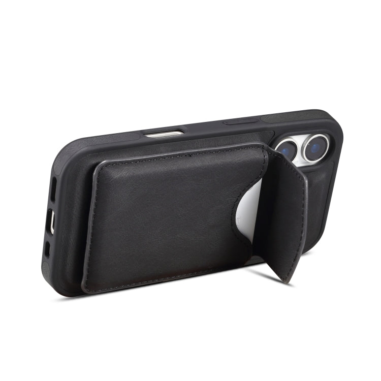 For iPhone 16 Denior D19 Skin Feel MagSafe Detachable Card Slot Phone Case(Black) - iPhone 16 Cases by Denior | Online Shopping South Africa | PMC Jewellery | Buy Now Pay Later Mobicred