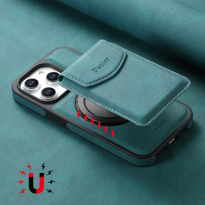 For iPhone 16 Pro Denior D20 Skin Feel MagSafe Holder Detachable Card Slot Phone Case(Blue) - iPhone 16 Pro Cases by Denior | Online Shopping South Africa | PMC Jewellery | Buy Now Pay Later Mobicred