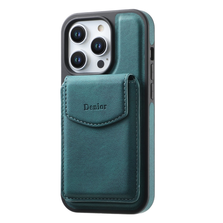 For iPhone 16 Pro Denior D20 Skin Feel MagSafe Holder Detachable Card Slot Phone Case(Blue) - iPhone 16 Pro Cases by Denior | Online Shopping South Africa | PMC Jewellery | Buy Now Pay Later Mobicred