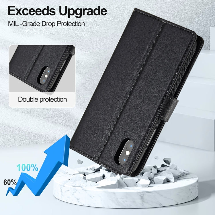 For iPhone X / XS LC.IMEEKE L2 Series Detachable Magsafe PU Phone Case with Lanyard(Black) - More iPhone Cases by LC.IMEEKE | Online Shopping South Africa | PMC Jewellery | Buy Now Pay Later Mobicred