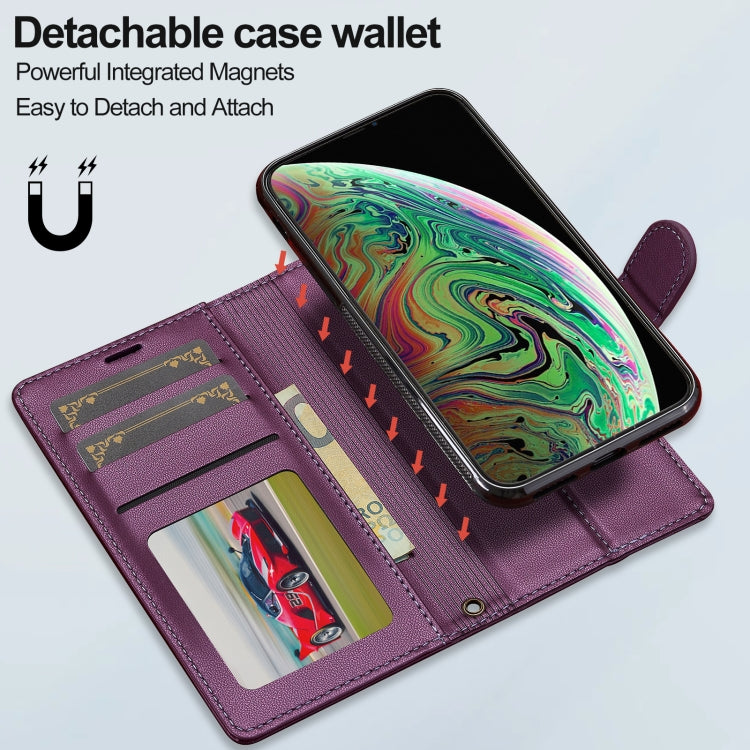 For iPhone XS Max LC.IMEEKE L2 Series Detachable Magsafe PU Phone Case with Lanyard(Purple) - More iPhone Cases by LC.IMEEKE | Online Shopping South Africa | PMC Jewellery | Buy Now Pay Later Mobicred