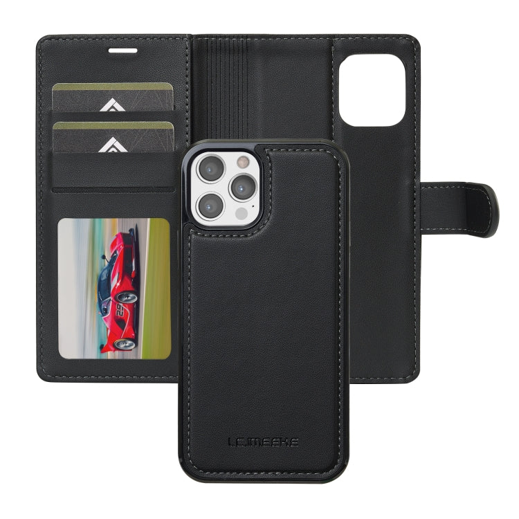 For iPhone 12 / 12 Pro LC.IMEEKE L2 Series Detachable Magsafe PU Phone Case with Lanyard(Black) - iPhone 12 / 12 Pro Cases by LC.IMEEKE | Online Shopping South Africa | PMC Jewellery | Buy Now Pay Later Mobicred