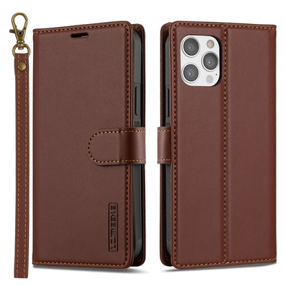 For iPhone 12 Pro Max LC.IMEEKE L2 Series Detachable Magsafe PU Phone Case with Lanyard(Brown) - iPhone 12 Pro Max Cases by LC.IMEEKE | Online Shopping South Africa | PMC Jewellery | Buy Now Pay Later Mobicred