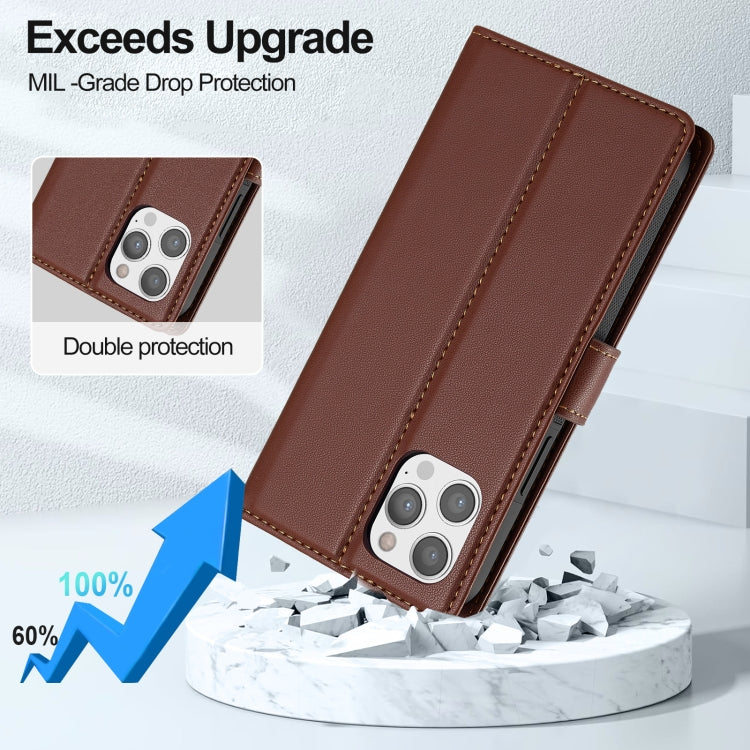 For iPhone 12 Pro Max LC.IMEEKE L2 Series Detachable Magsafe PU Phone Case with Lanyard(Brown) - iPhone 12 Pro Max Cases by LC.IMEEKE | Online Shopping South Africa | PMC Jewellery | Buy Now Pay Later Mobicred