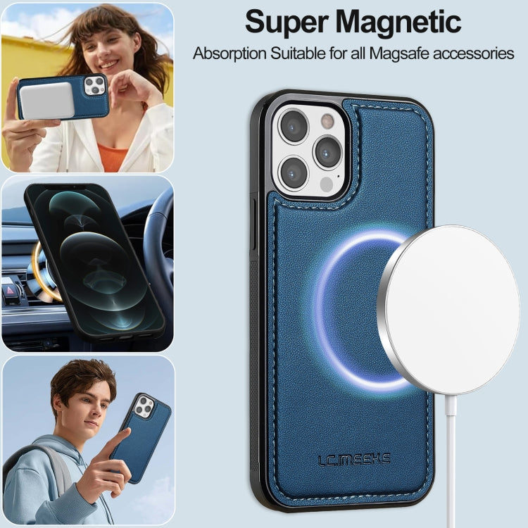 For iPhone 14 Pro Max LC.IMEEKE L2 Series Detachable Magsafe PU Phone Case with Lanyard(Blue) - iPhone 14 Pro Max Cases by LC.IMEEKE | Online Shopping South Africa | PMC Jewellery | Buy Now Pay Later Mobicred