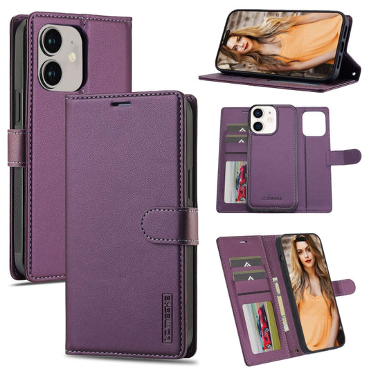 For iPhone 11 LC.IMEEKE L2 Series Detachable Magsafe PU Phone Case with Lanyard(Purple) - iPhone 11 Cases by LC.IMEEKE | Online Shopping South Africa | PMC Jewellery | Buy Now Pay Later Mobicred