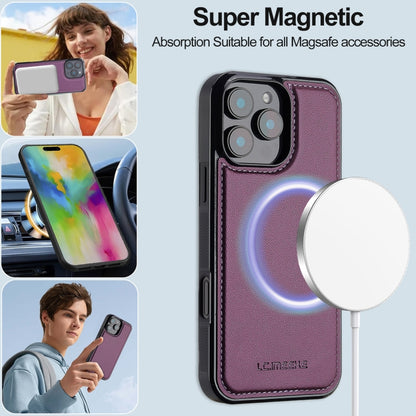 For iPhone 16 Pro Max LC.IMEEKE L2 Series Detachable Magsafe PU Phone Case with Lanyard(Purple) - iPhone 16 Pro Max Cases by LC.IMEEKE | Online Shopping South Africa | PMC Jewellery | Buy Now Pay Later Mobicred