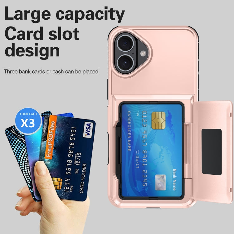 For iPhone 16 Pro Card Slot Holder Phone Case(Blue) - iPhone 16 Pro Cases by PMC Jewellery | Online Shopping South Africa | PMC Jewellery | Buy Now Pay Later Mobicred