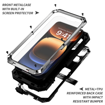 For iPhone 16 Pro Max R-JUST Life Waterproof Dustproof Shockproof Phone Case(Silver) - iPhone 16 Pro Max Cases by R-JUST | Online Shopping South Africa | PMC Jewellery | Buy Now Pay Later Mobicred