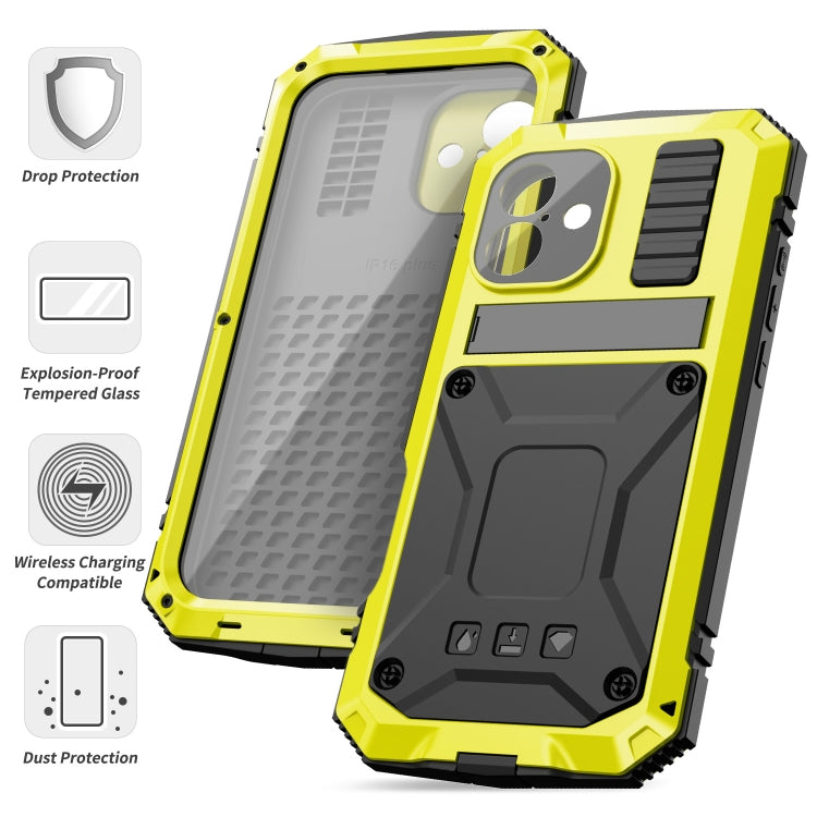 For iPhone 16 Plus R-JUST Life Waterproof Dustproof Shockproof Phone Case(Yellow) - iPhone 16 Plus Cases by R-JUST | Online Shopping South Africa | PMC Jewellery | Buy Now Pay Later Mobicred