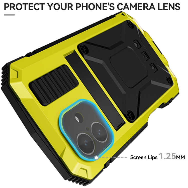 For iPhone 16 R-JUST Life Waterproof Dustproof Shockproof Phone Case(Yellow) - iPhone 16 Cases by R-JUST | Online Shopping South Africa | PMC Jewellery | Buy Now Pay Later Mobicred