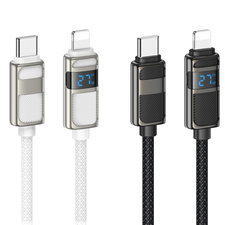 hoco U137 USB-C / Type-C to 8 Pin Line PD Charging Data Cable with Display, Length:1.2m(Black) - 2 in 1 Cable by hoco | Online Shopping South Africa | PMC Jewellery | Buy Now Pay Later Mobicred