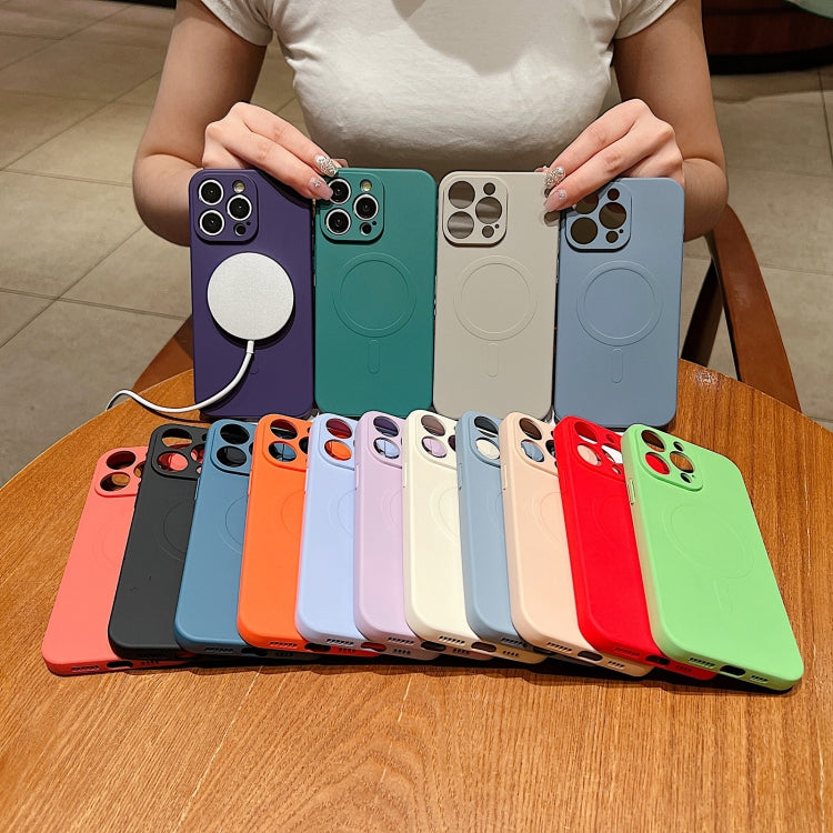For iPhone 16e Solid Color Liquid Silicone MagSafe Magnetic Phone Case(Antique White) - iPhone 16e Cases by PMC TechLife | Online Shopping South Africa | PMC TechLife | Buy Now Pay Later Mobicred