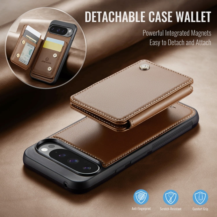 For Google Pixel 9 Pro XL JEEHOOD J05 Business Magnetic Style RFID Leather Phone Case(Brown) - Google Cases by JEEHOOD | Online Shopping South Africa | PMC Jewellery | Buy Now Pay Later Mobicred