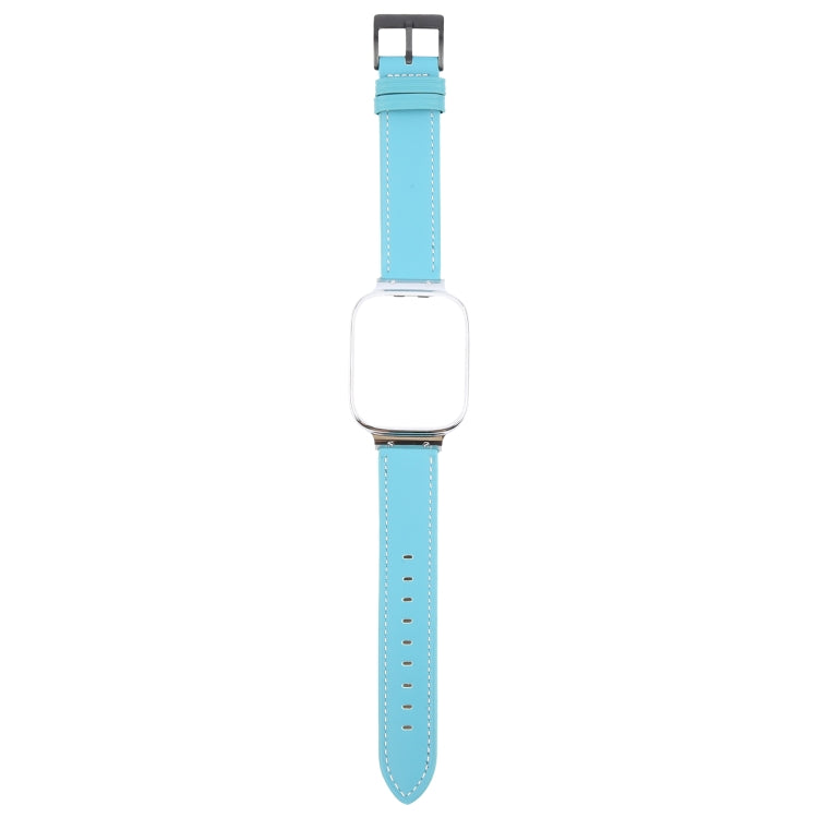 For Redmi Watch 3 Lite Metal Frame Integrated Leather Watch Band(Blue) - free shipping - PMc TechLife - Order now!