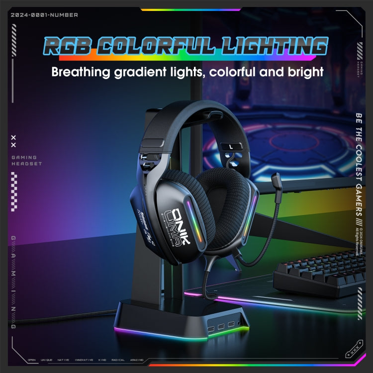 ONIKUMA X12 USB /  3.5mm Wired RGB Light Gaming Headset with Mic, Cable length: 2.2m(Black) - Multimedia Headset by ONIKUMA | Online Shopping South Africa | PMC Jewellery | Buy Now Pay Later Mobicred