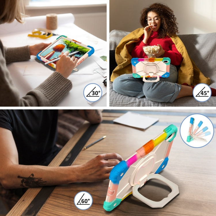 For Huawei Matepad SE 11 2024 Contrast Color Robot Silicone Hybrid PC Tablet Case(Colorful Blue) - Huawei by PMC Jewellery | Online Shopping South Africa | PMC Jewellery | Buy Now Pay Later Mobicred