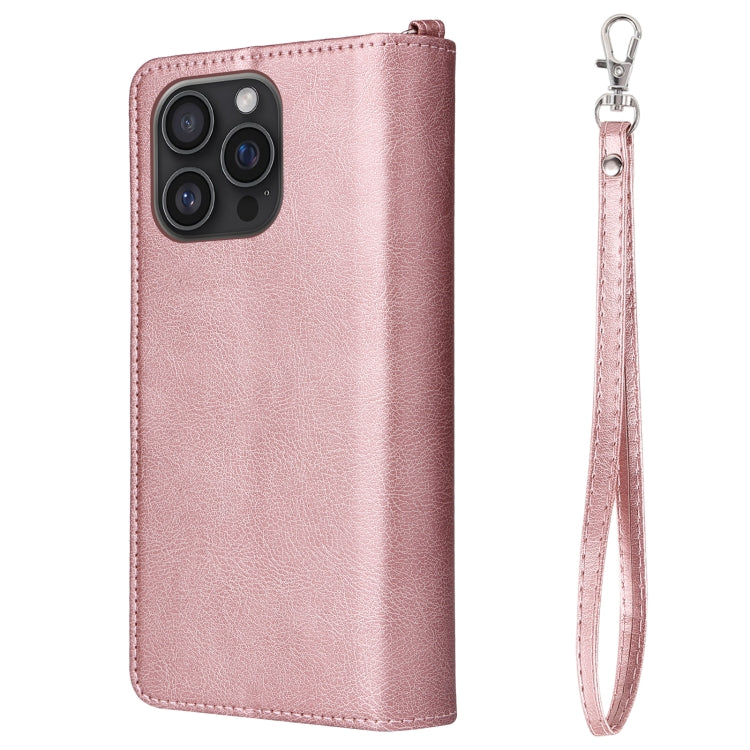 For iPhone 16 Pro Max Solid Color 2 in 1 Zipper Shockproof Phone Case(Rose Gold) - iPhone 16 Pro Max Cases by PMC Jewellery | Online Shopping South Africa | PMC Jewellery | Buy Now Pay Later Mobicred