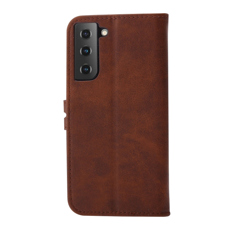 For Samsung Galaxy S25 5G Embossed Happy Cat Pattern Flip Leather Phone Case(Brown) - Galaxy S25 5G Cases by PMC Jewellery | Online Shopping South Africa | PMC Jewellery | Buy Now Pay Later Mobicred