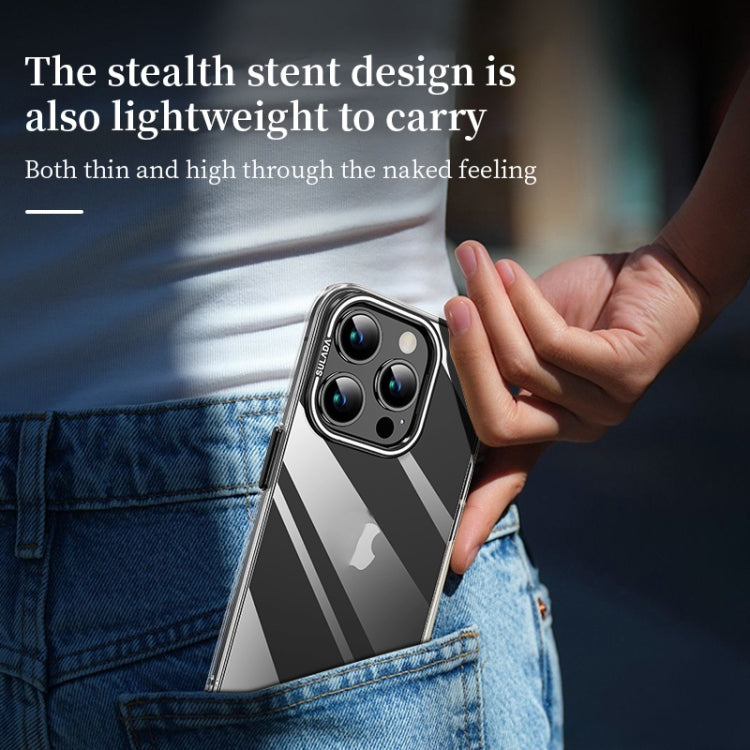 For iPhone 16 SULADA PC + Aluminum Alloy Lens Holder Phone Case(Silver) - iPhone 16 Cases by SULADA | Online Shopping South Africa | PMC Jewellery | Buy Now Pay Later Mobicred