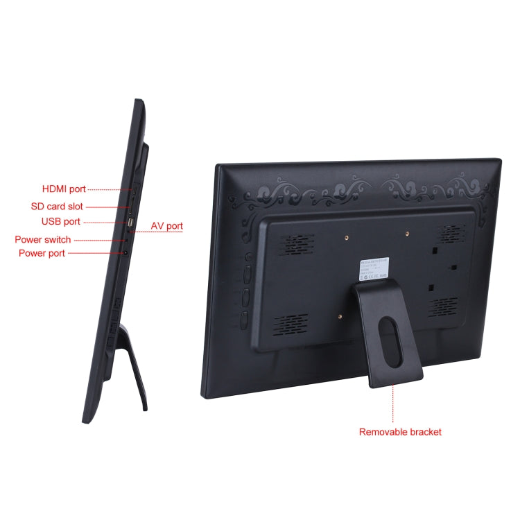 23.6 inch LED Screen Digital Photo Frame, Plug Type:EU Plug(Black) - 15 inch Above by PMC TechLife | Online Shopping South Africa | PMC TechLife | Buy Now Pay Later Mobicred