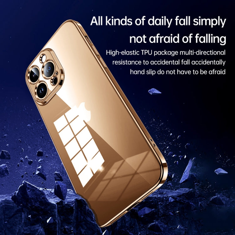 For iPhone 16 Pro Max SULADA Shine Through Series Plating TPU Transparent Phone Case(Gold) - iPhone 16 Pro Max Cases by SULADA | Online Shopping South Africa | PMC Jewellery | Buy Now Pay Later Mobicred