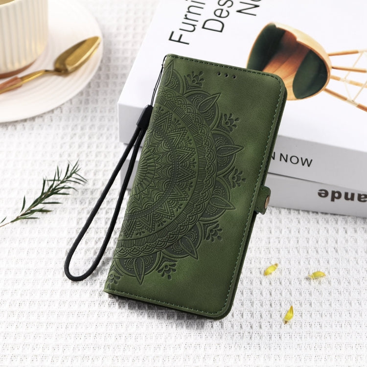 For Samsung Galaxy S25 5G Skin Feel Totem Embossed Leather Phone Case(Deep Green) - Galaxy S25 5G Cases by PMC Jewellery | Online Shopping South Africa | PMC Jewellery | Buy Now Pay Later Mobicred