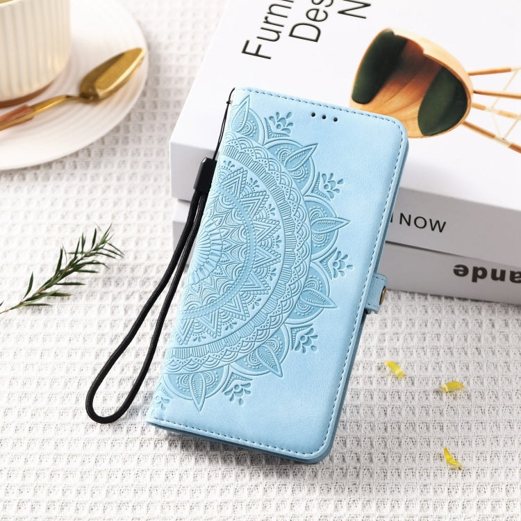 For Samsung Galaxy S25 5G Skin Feel Totem Embossed Leather Phone Case(Blue) - Galaxy S25 5G Cases by PMC Jewellery | Online Shopping South Africa | PMC Jewellery | Buy Now Pay Later Mobicred