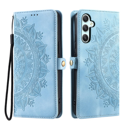 For Samsung Galaxy S25+ 5G Skin Feel Totem Embossed Leather Phone Case(Blue) - Galaxy S25+ 5G Cases by PMC Jewellery | Online Shopping South Africa | PMC Jewellery | Buy Now Pay Later Mobicred