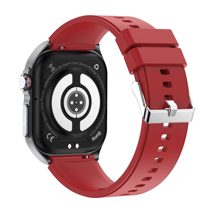 ET585 2.04 inch Silicone Strap IP68 Waterproof Smart Watch, Support ECG / Blood Composition Measurement(Red) - Smart Watches by PMC Jewellery | Online Shopping South Africa | PMC Jewellery | Buy Now Pay Later Mobicred