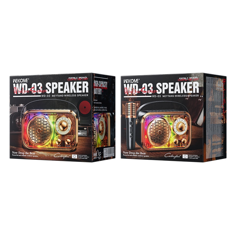 WK WD-03 Honey Portable Mini Bluetooth Speaker with RGB Light(Black) - free shipping - PMC Jewellery - Order now!