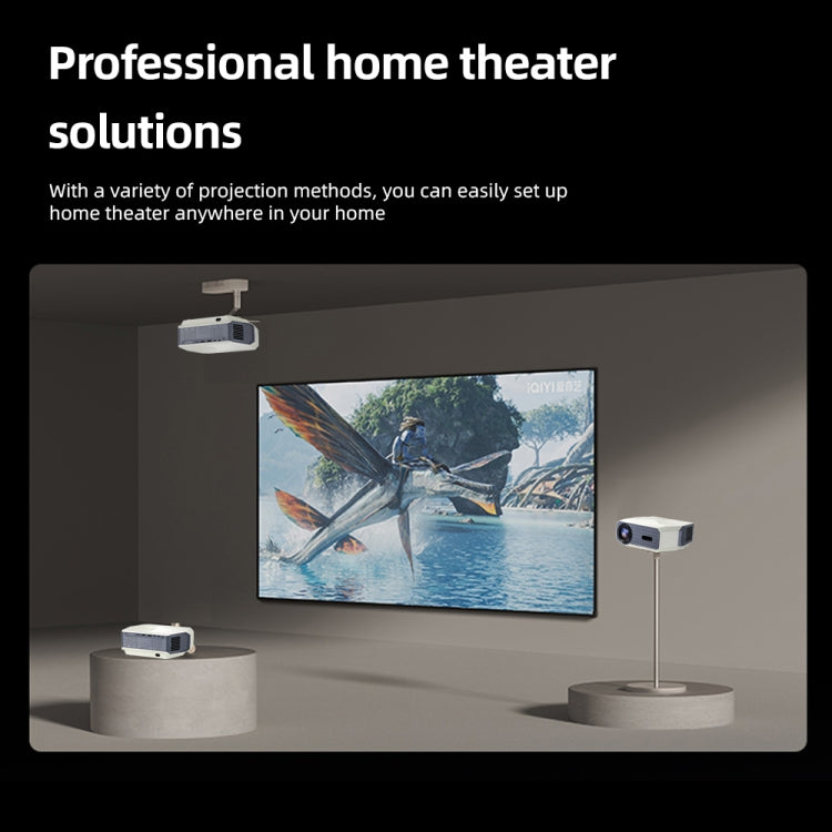 AUN A004 Pro 1920 x 1080P 9000Lumen Android 9.0 Portable LCD Projector, US Plug(White) - LED Projector by AUN | Online Shopping South Africa | PMC Jewellery | Buy Now Pay Later Mobicred