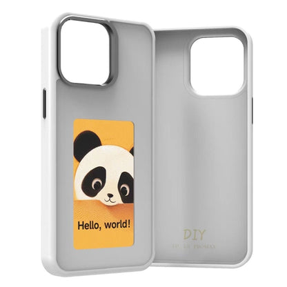 For iPhone 16 Four-Color E-ink Screen NFC DIY Phone Case(White) - iPhone 16 Cases by PMC Jewellery | Online Shopping South Africa | PMC Jewellery | Buy Now Pay Later Mobicred