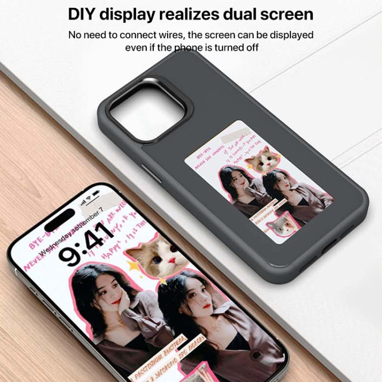 For iPhone 16 Four-Color E-ink Screen NFC DIY Phone Case(Blue) - iPhone 16 Cases by PMC Jewellery | Online Shopping South Africa | PMC Jewellery | Buy Now Pay Later Mobicred