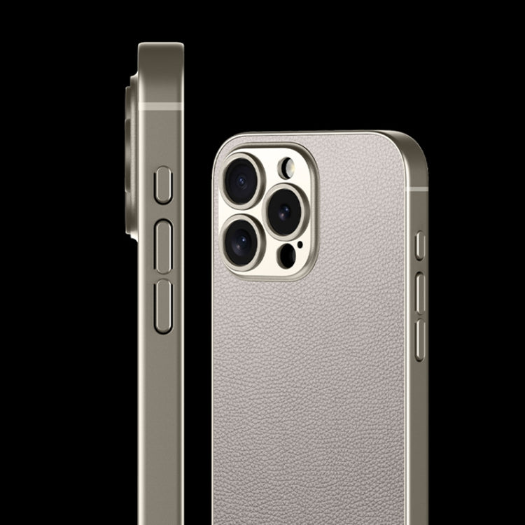 For iPhone 16 Pro GKK Metal Paint Skin Feel Leather Full Coverage Phone Case(Titanium Grey) - iPhone 16 Pro Cases by GKK | Online Shopping South Africa | PMC Jewellery | Buy Now Pay Later Mobicred