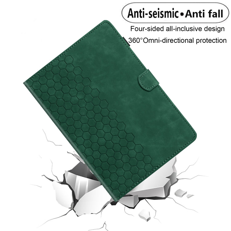 For Lenovo Tab M11 / Xiaoxin Pad 2024 Honeycomb Embossed Leather Smart Tablet Case(Green) - Lenovo by PMC Jewellery | Online Shopping South Africa | PMC Jewellery | Buy Now Pay Later Mobicred